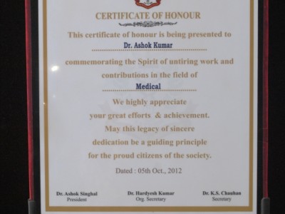 Certificate of Honour